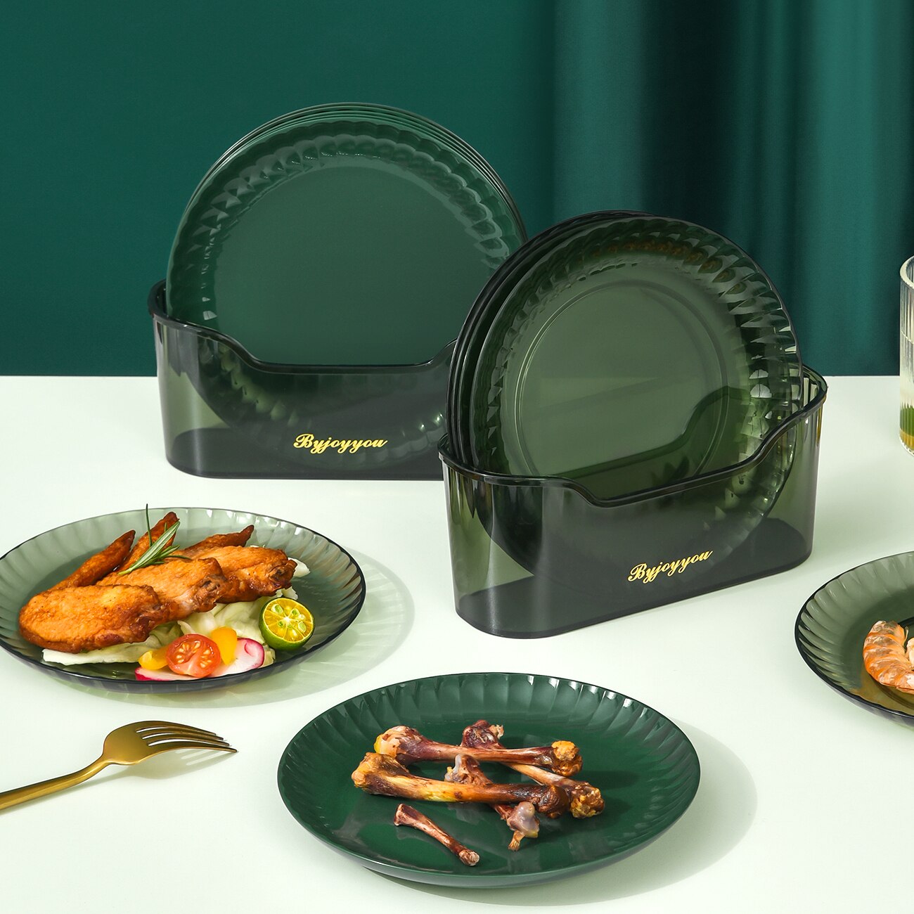 6PCS/Set Household Dining Table Small Plate Food Snack Dish Dried Fruit Food Serving Trays Spit Bone Dish