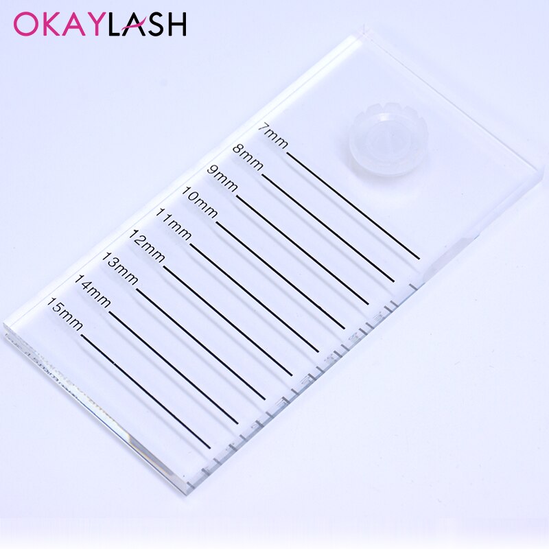 Clear Crystal Eyelash Extension Scale Board Mark Pad 2 In 1 Acrylic Graft Lash Pallet Plate With Glue Holder Cup Accessories: Ivory