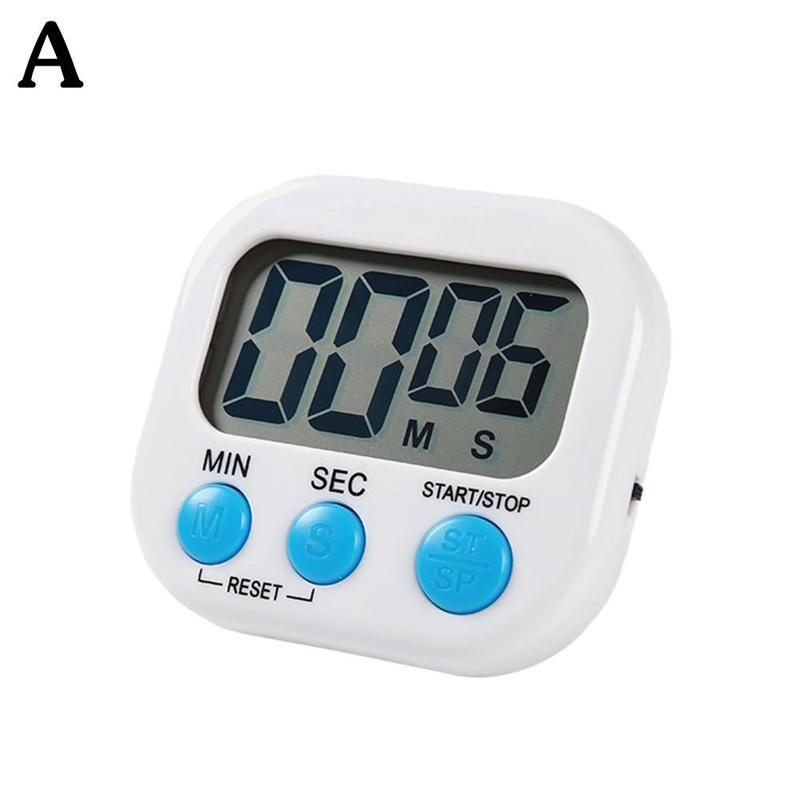 Digital Timer Big Screen Timer Magnetic LCD Kitchen Countdown Timer Alarm Stand Kitchen Timer Practical Cooking Alarm Clock: white