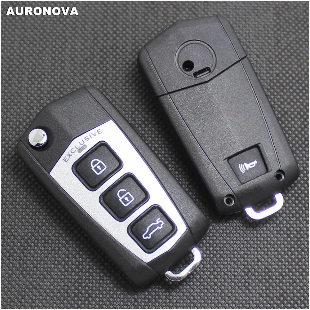 AURONOVA-funda para mando a distancia del coche, carcasa de llave abatible plegable modificada para KIA Cerato Forte Sportage, 3 + 1 botones