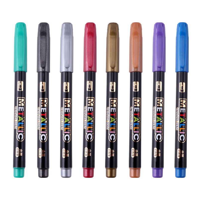 12 Pcs DIY Metal Markers Waterproof Permanent Paint Art Painting Drawing Supplies Scrapbooking Graffti Oily Marker Pen
