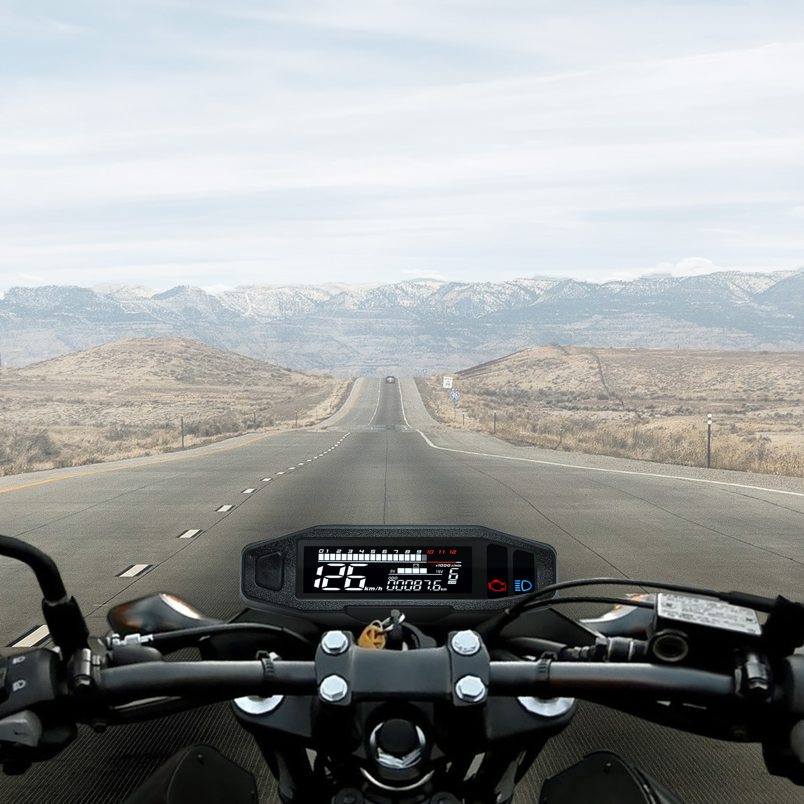 Velocímetro impermeable para motocicleta, tablero Digital LED Universal Km/h MPH, odómetro, Sensor de indicador de Motor con soporte Y/Z/W