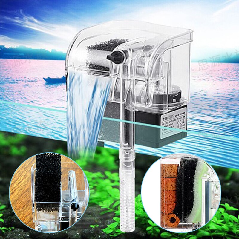 3 in 1 aquarium waterval filter zuurstofpomp hangend aquarium filter voor vissen schildpadden aquarium water zuurstof circulatiepomp