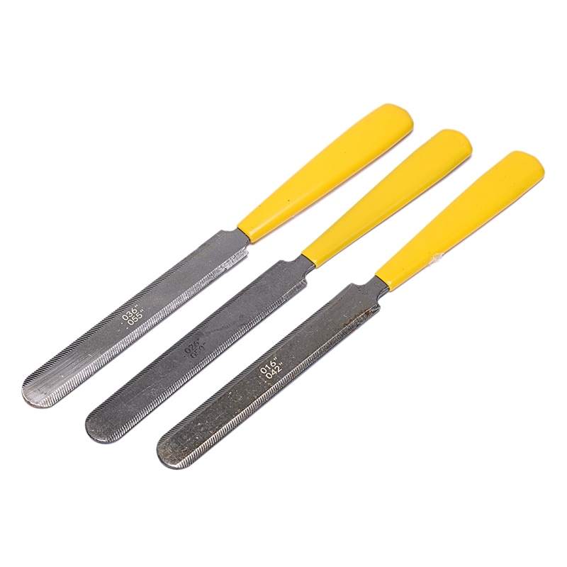 Carbon Steel Nut File Set, Guitar Double Sided Gauged Nut Slotting File -Set Of 3: Default Title