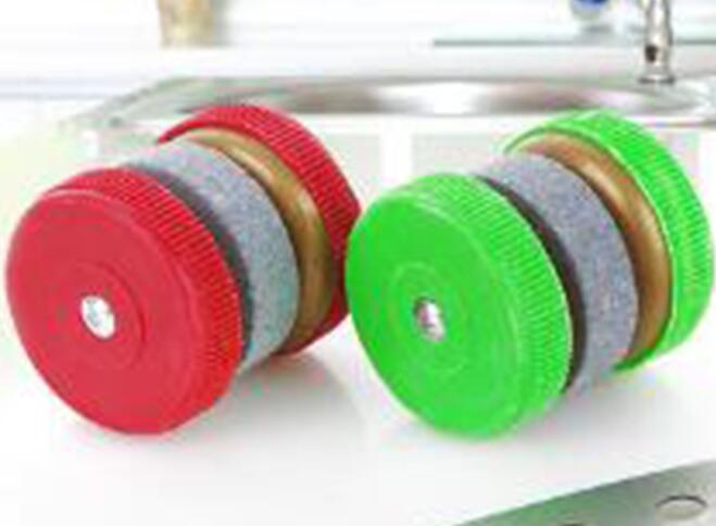 1Pc mini ostrzałka okrągła ściernice kamień robić ostrzenia gospodarstwa domowego osełka akcesoria kuchenne narzędzie knive temperówka: Default Title