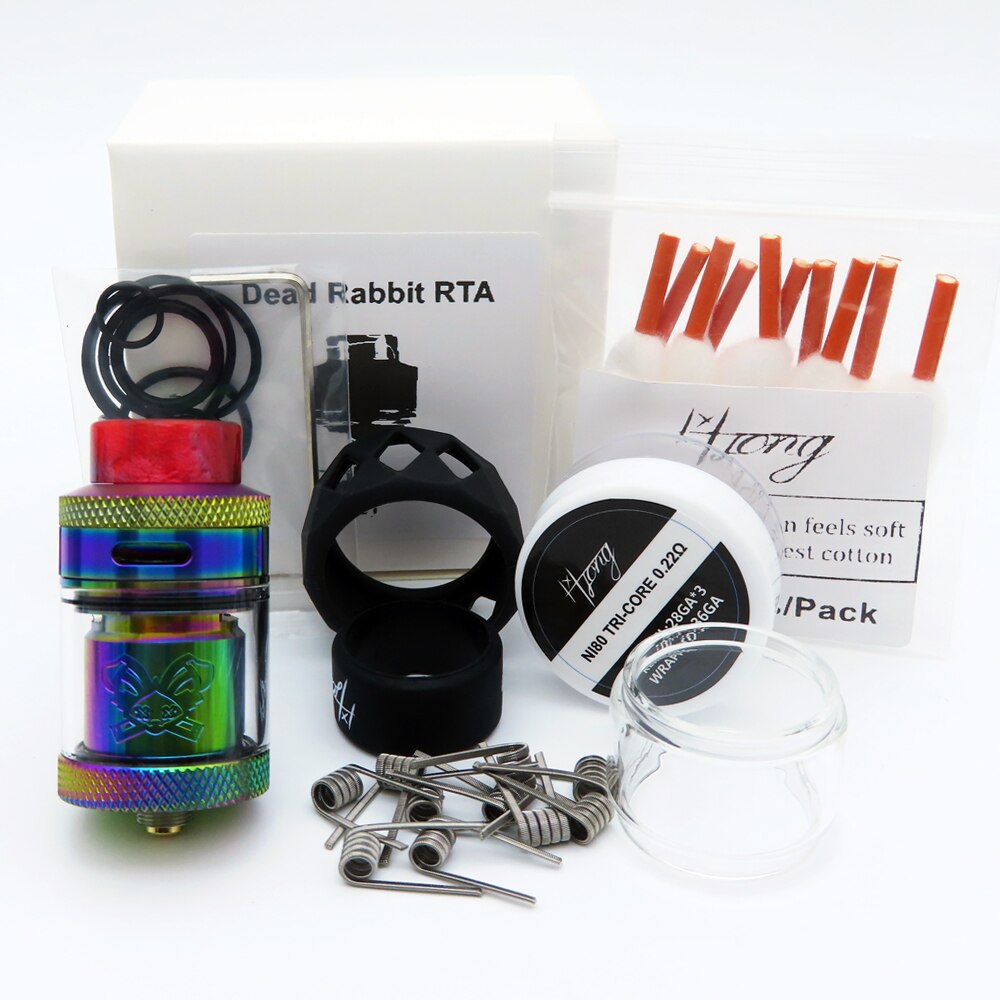 ZHISHUO Dead Rabbit RTA Tank 25mm Rebuildable Dripping Atomizer Single Dual Coil with 810 Drip Tip 24mm Vaporizer e cigarette: Rainbow-Coils-Cotton