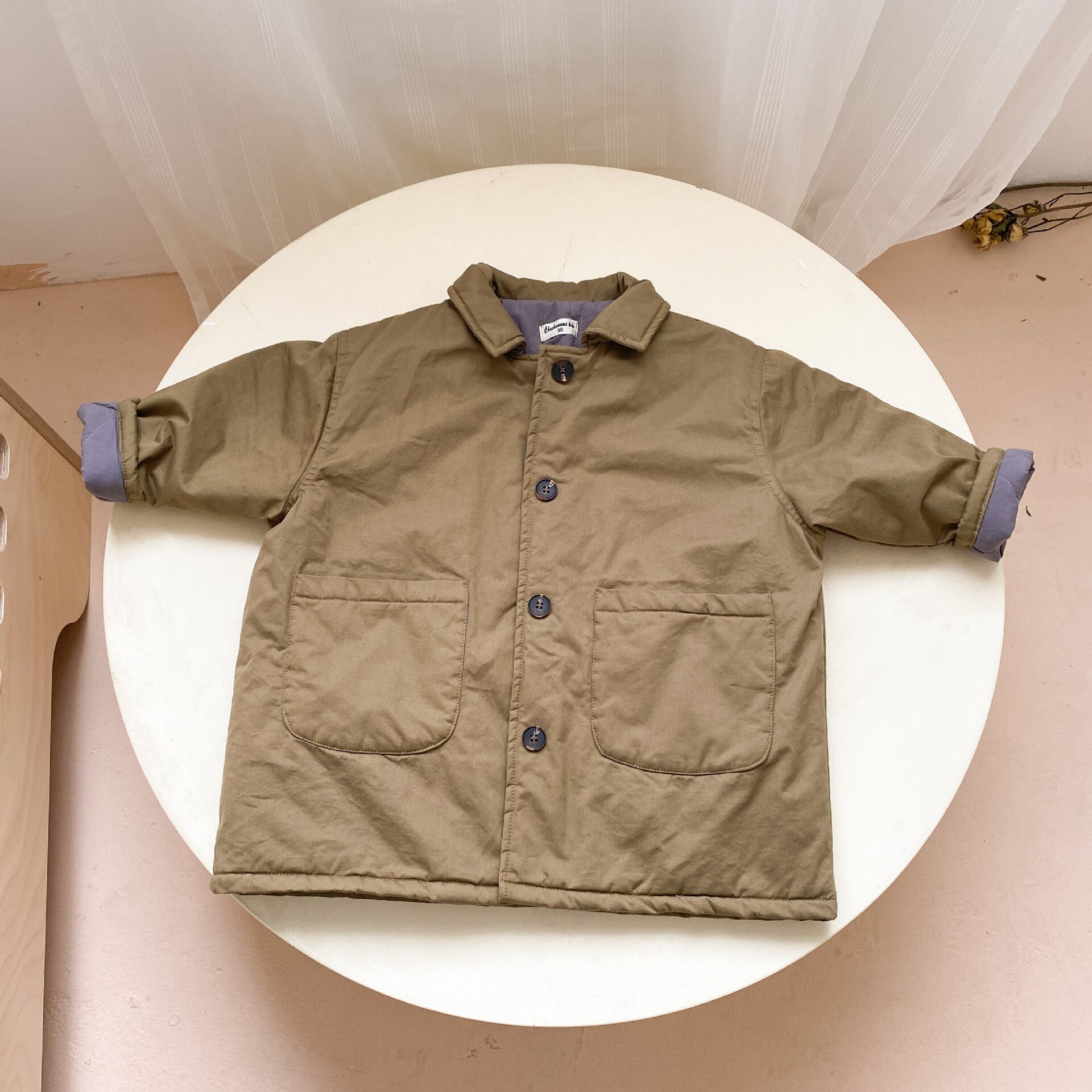 Cappotti imbottiti in cotone lungo per bambini nuovi in stile coreano inverno caldo addensare parka tinta unita capispalla Casual per bambini Unisex: Cachi / 6T