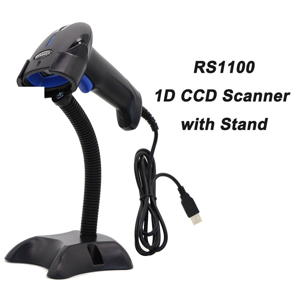 2d qr scanner de código de barras 3 em 1 handheld sem fio automático 1d 2d scanner de código de barras para android iphone ipad windows: RS1100 1D CCD Stand