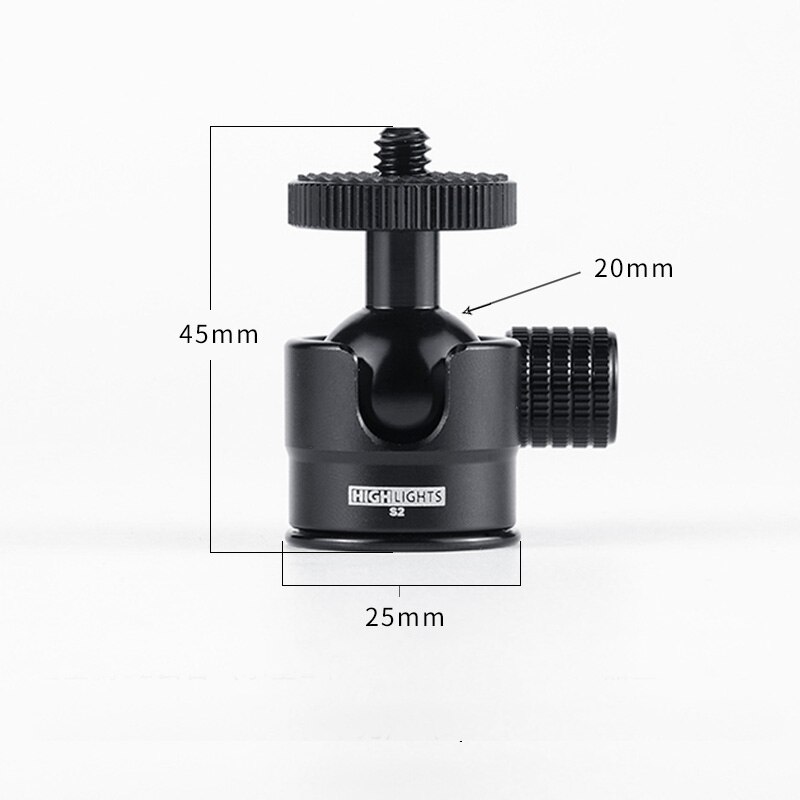 base rotate 360 degrees mini tripod ball head camera monitor 360° adjustable 1\4 screw damping panorama ballhead DSLR cellphone
