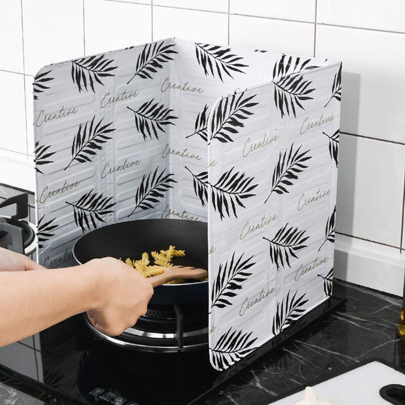 Kjøkkenolje sprut baffel skillevegg plate oljesprut aluminiumsfolie plate gasskomfyr matlaging stekepanne kjøkkentilbehør