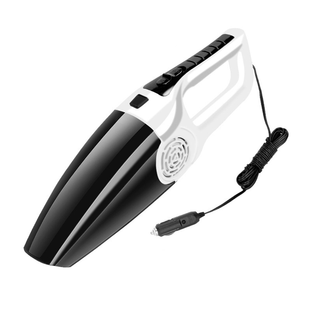 Car Vacuum Cleaner 12V 120W Suction Wet & Dry Use Wired Handheld Cord Portable Vacuum Auto Electrical Appliances Car Cleaner: White