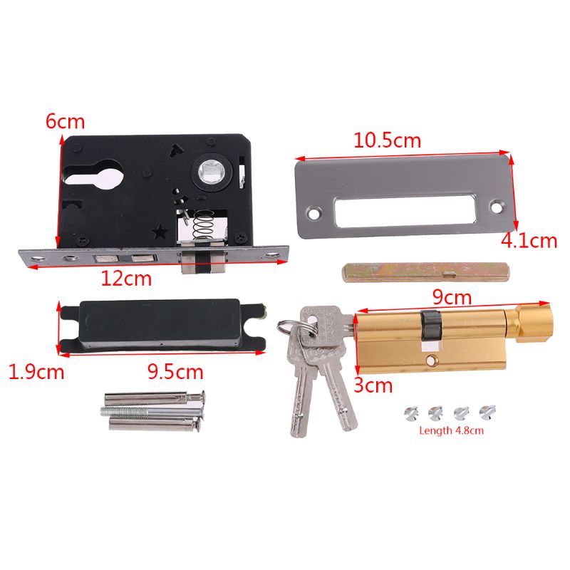 Aluminum Alloy Door Lock Continental Minimalist Mute Cylinder Security Interior