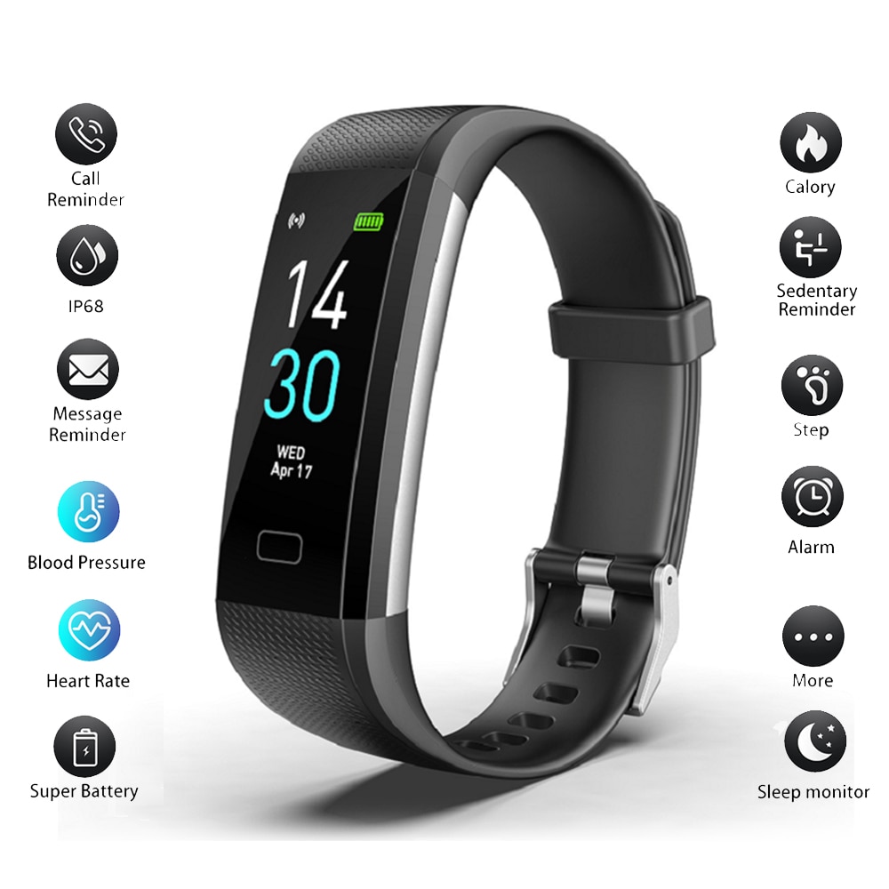 Smart klocka dam sport män smart band blodtrycksmätare  ip68 vattentätt smartwatch armband för android ios telefon