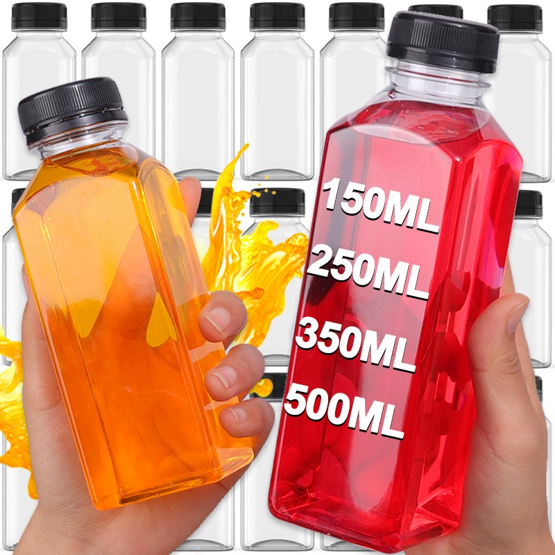 150/500ml tomme plastik drikkebeholdere med sorte skruelåg, genanvendelige til køkkenkøleskab, spiritus, mad, sovs, emballage