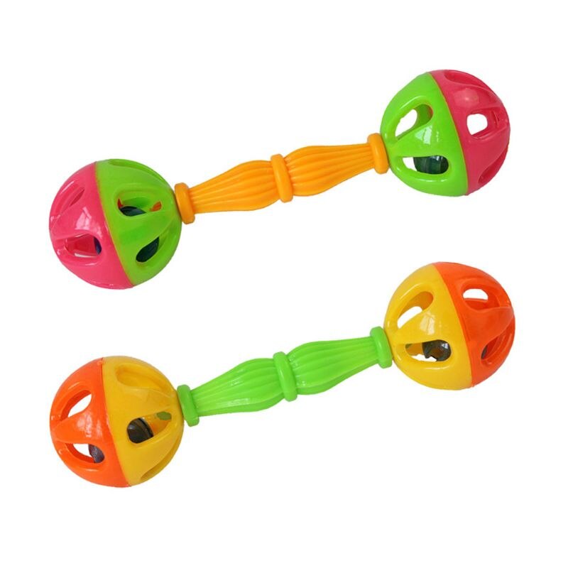 2 Pcs Vogel Papegaai Speelgoed Rammelaar Vogels Leuke Oefening Plastic Tweekoppige Bell Huisdier Speelgoed