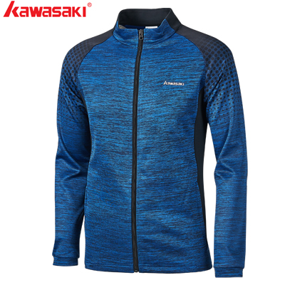 Kawasaki Autumn Men Sports Jackets Breathable Comfort Fitness Badminton Tennis Jackets Couple Models With Zipper JK-S1803: JK-S1803Blue / M