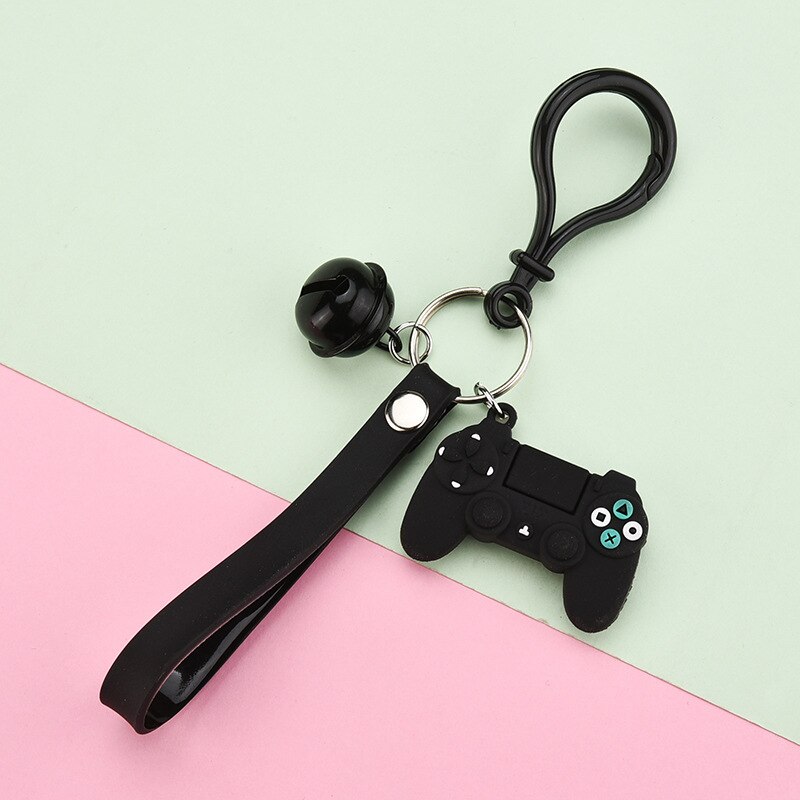 Game Handvat Sleutelhanger Creatieve Joystick Model Sleutelhanger Sleutelhanger Voor Vriendje Mannen Sleutelhouder Trinket: black