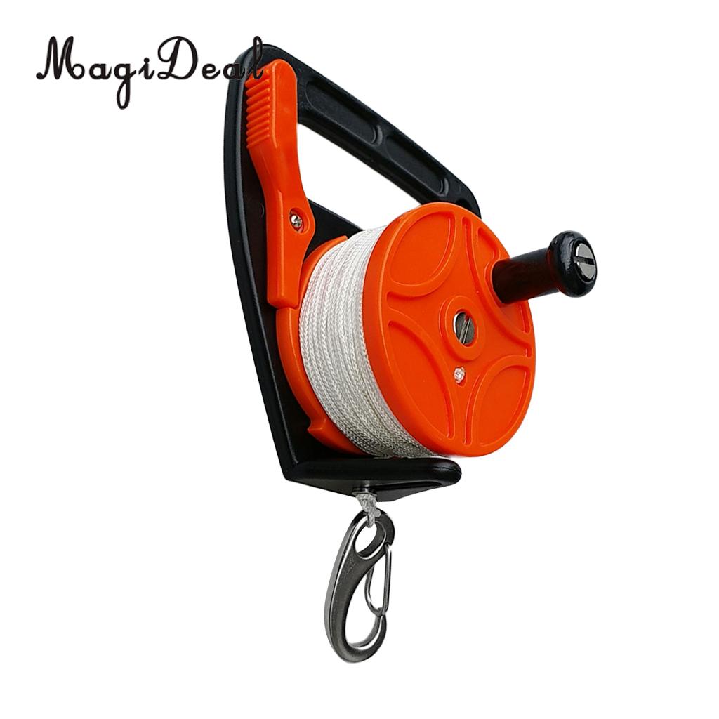 Durevole Heavy Duty Plastica Dive Relitto Reel Kayak Ancoraggio w/Linea, Maniglia, clip per Lo Snorkeling Scuba Diving Sport Acquatici Accessorio