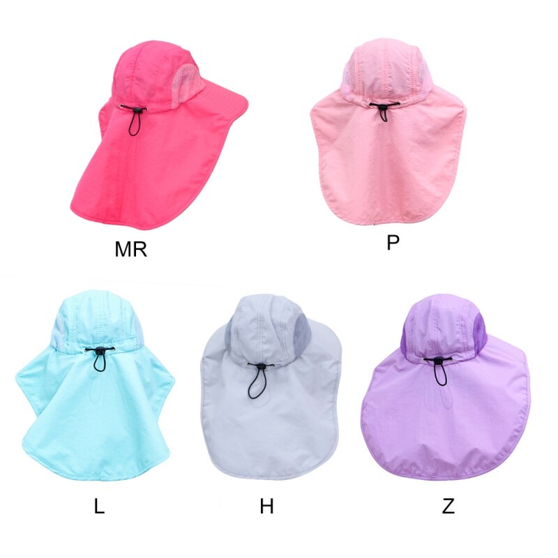 UPF 50 + cappello da suola a tesa larga cappello estivo regolabile per bambini cappellini da spiaggia da viaggio per ragazzi