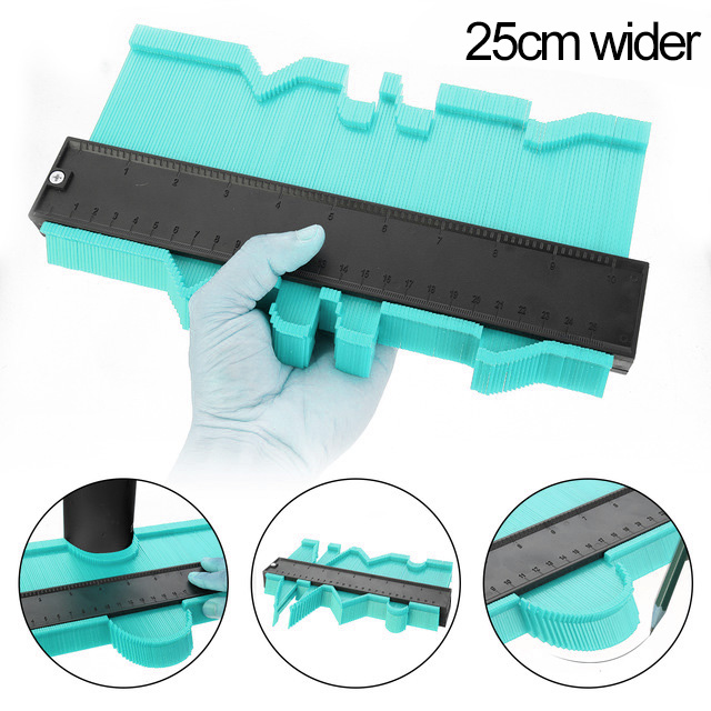 1/2PCS Shape Contour Gauge Duplicator Profile Measuring Tool Tiling Laminate Tiles Tools Plastic Contour Copy Duplicator: 25CM Wider Green