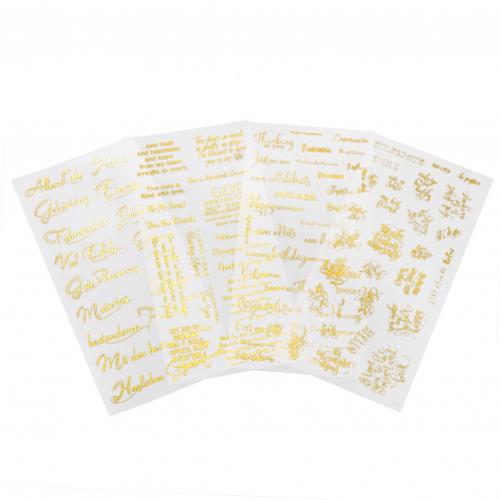 4Pcs Phrases Blessing Words DIY Sticker Transparent DIY Crystal Epoxy Mold Quotes Sticker Scrapbooking Craft Decoration: Default Title