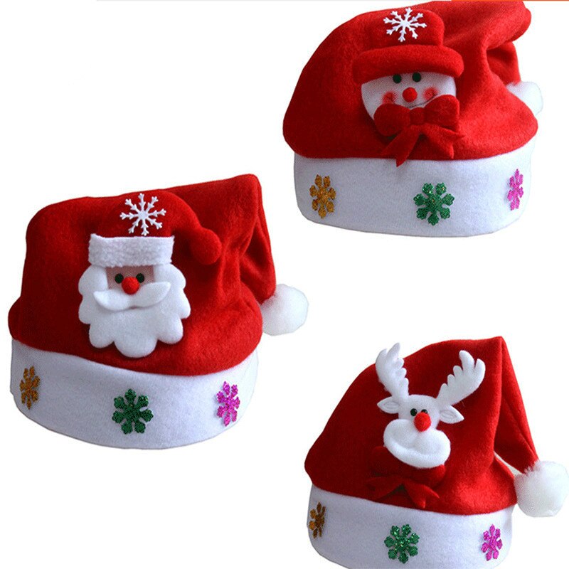 1Pc Led Licht Kerst Cap Volwassen Kind Jaar Decor Hoed Santa Party Decoratie Styling Hoed