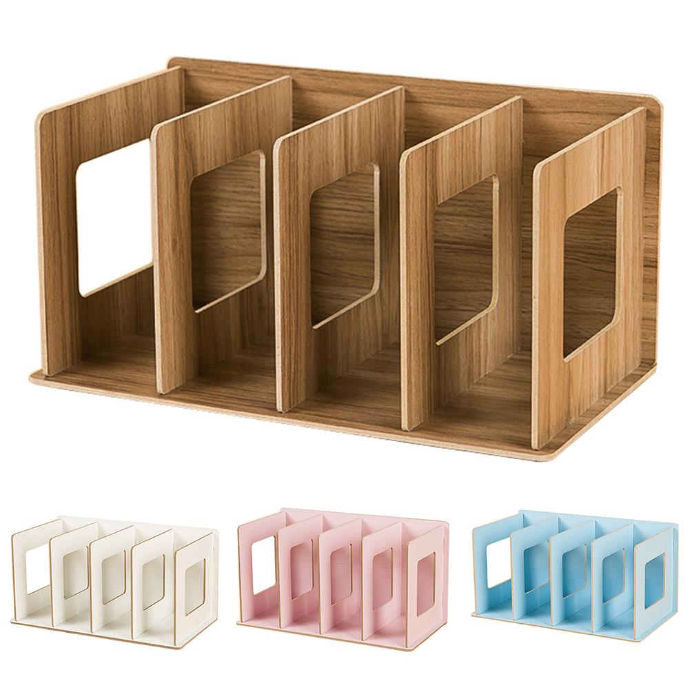 Estantería Simple de varios niveles para libros, estante de almacenamiento original de 4 rejillas para libros y artículos diversos, gabinete de madera DIY, estante de escritorio para libros para niños y el hogar