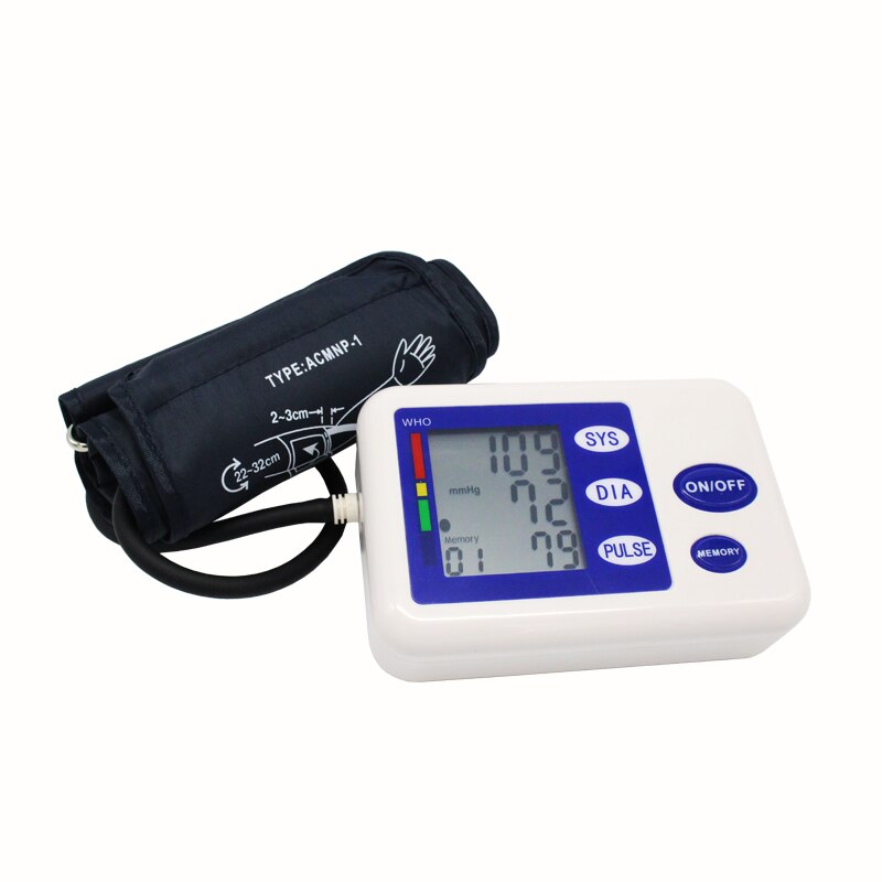 Digital Upper Arm Blood Pressure Monitor Heart Beat Rate Pulse Meter Tonometer Big Screen Sphygmomanometer Pulsometer Measure