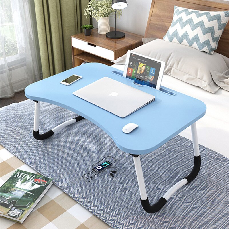 wooden foldable computer folding laptop desk table for beds and sofa