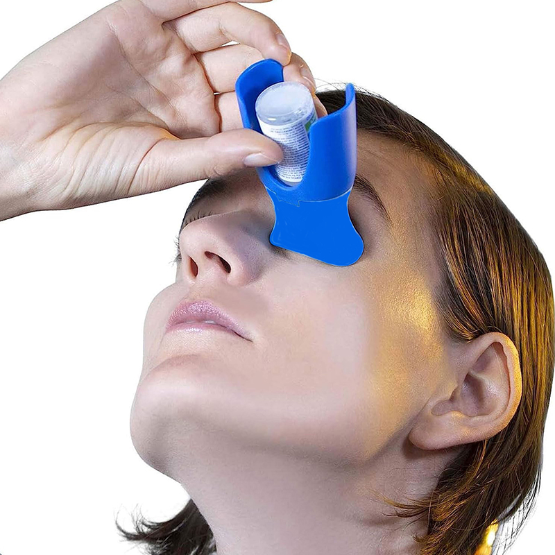 Oogdruppelhouder, hulpmiddel voor oogdruppelflesjes, oogzalfhouder, ooghulpmiddel, applicator, oogverzorgingshulpmiddel