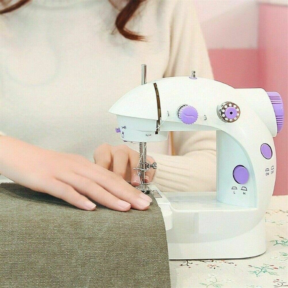 Mini Sewing Machine Portable Household Battery Power Quick Handy Stitch Sew Needlework Easy To Use