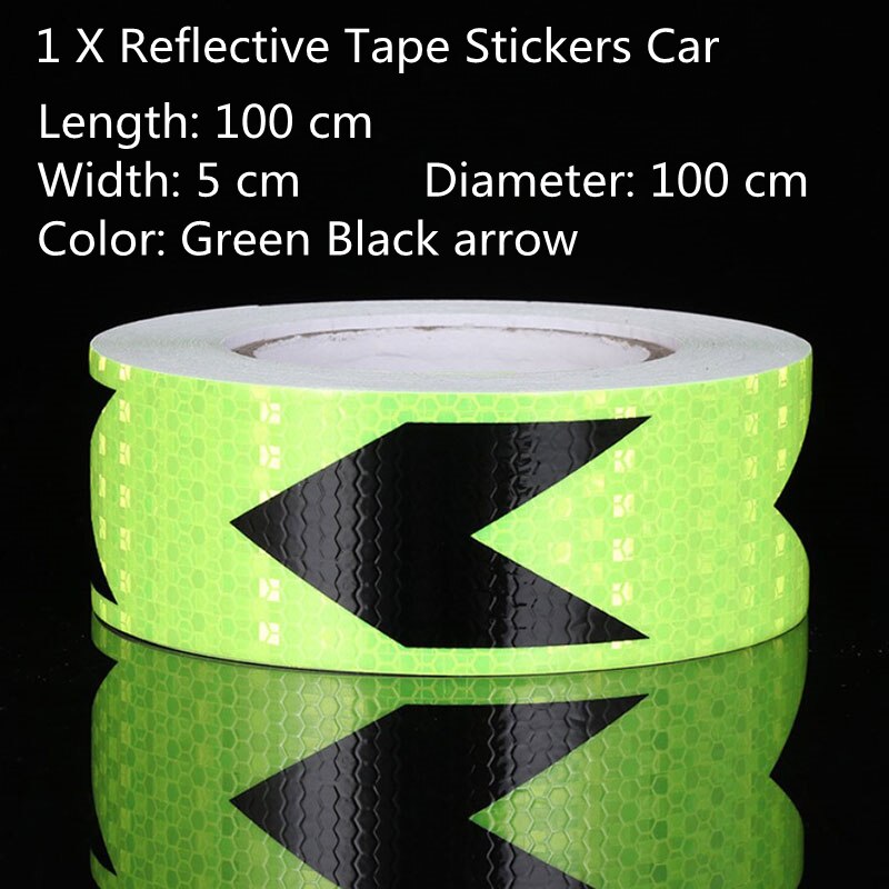 1Pcs/4Pcs Reflective Safety Warning Strip Tape Car Door Bumper Reflector Stickers Decal: I