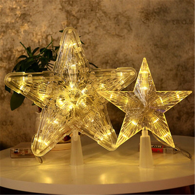 Joulu vilkkuva led-tähti valo joulukuusen silta tähden koristeet valo kotiin navidad kerst vuoden sisustus akkuvirta: Lämmin / S 16 x 17cm
