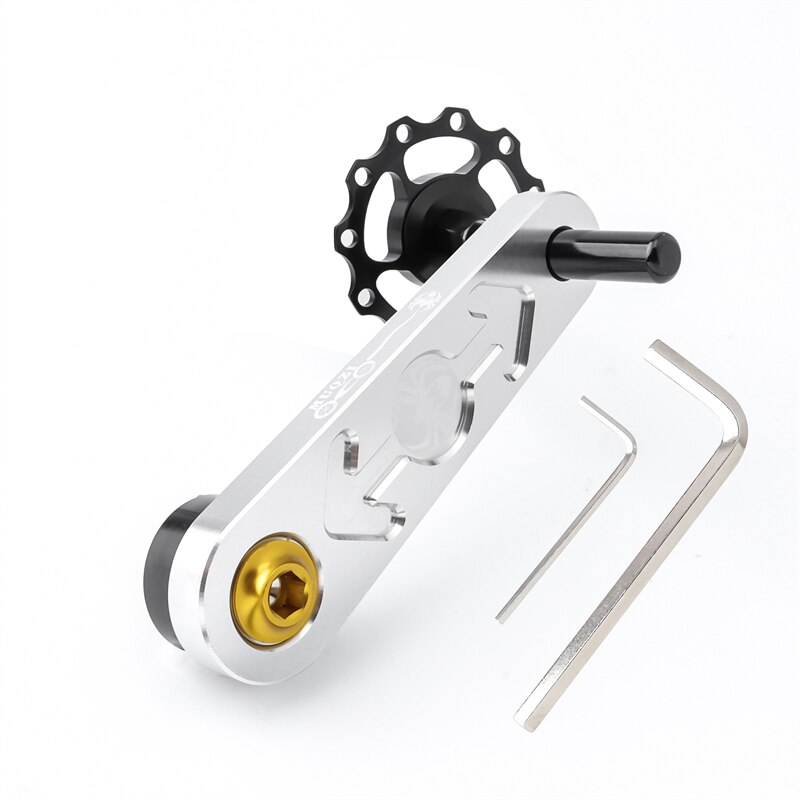 MUQZI – adaptateur de Guide de chaîne pour vtt, tendeur de chaîne à vitesse unique, protecteur de chaîne de vélo: Silver