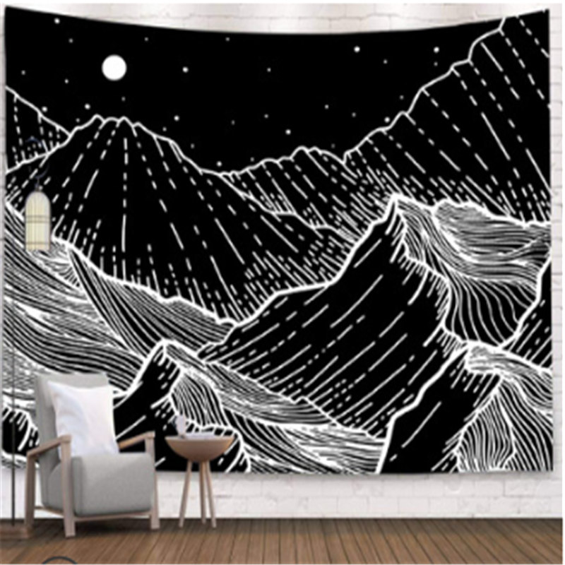 Psychedelic Starry Sky Sun Moon Mandala Tapestry Wall Hanging Celestial Wall Tapestry Hippie Wall Carpets Dorm Decor Tapestry: 01
