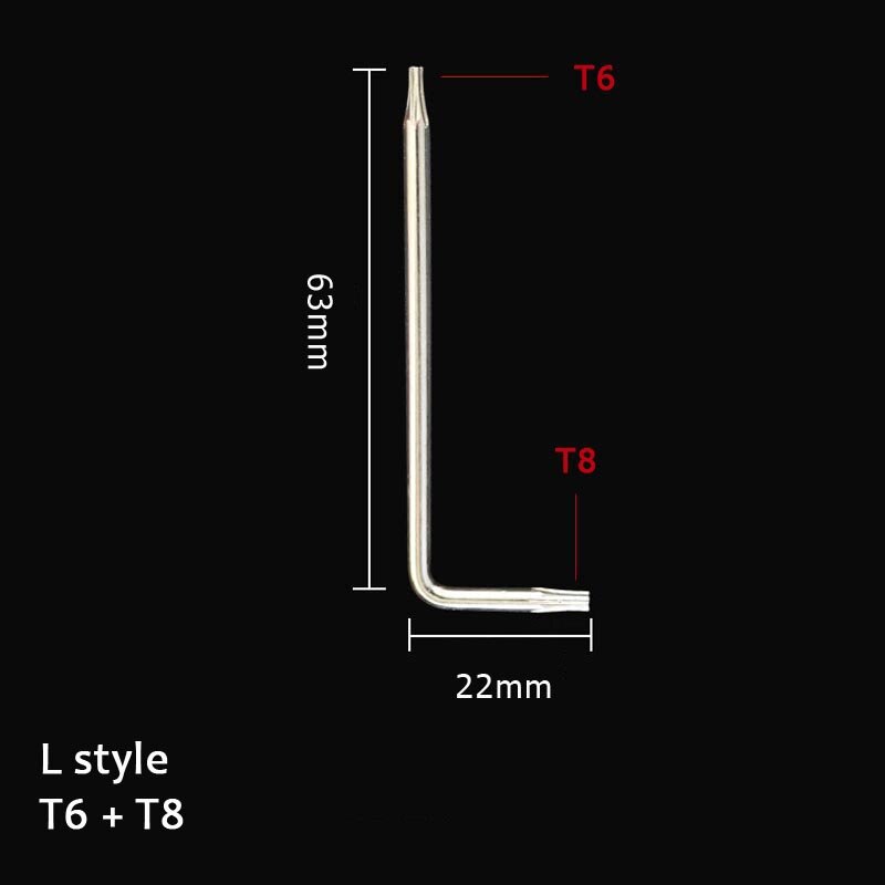 (2pcs) mini T6 T7 T8 Screwdriver L Double Head Screwdriver Laptop Phone Repair Tool Torx Screwdrivers Hex T8 T7 T6 Screw Driver