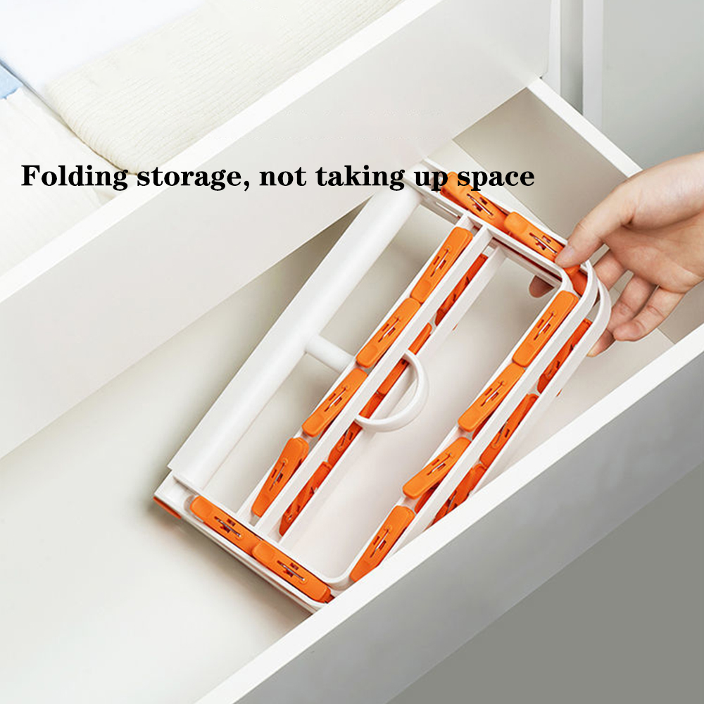 Crochet de cintre à clips multiples, rotation automatique, pour vêtements et chaussettes, crochet multifonction, pliable