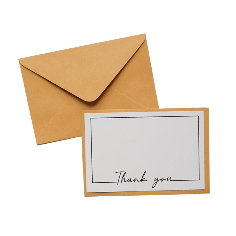 5set DIY handwritten Blank greeting Paper Cards Birthday Greeting Card with envelope wedding invitations: thank you1