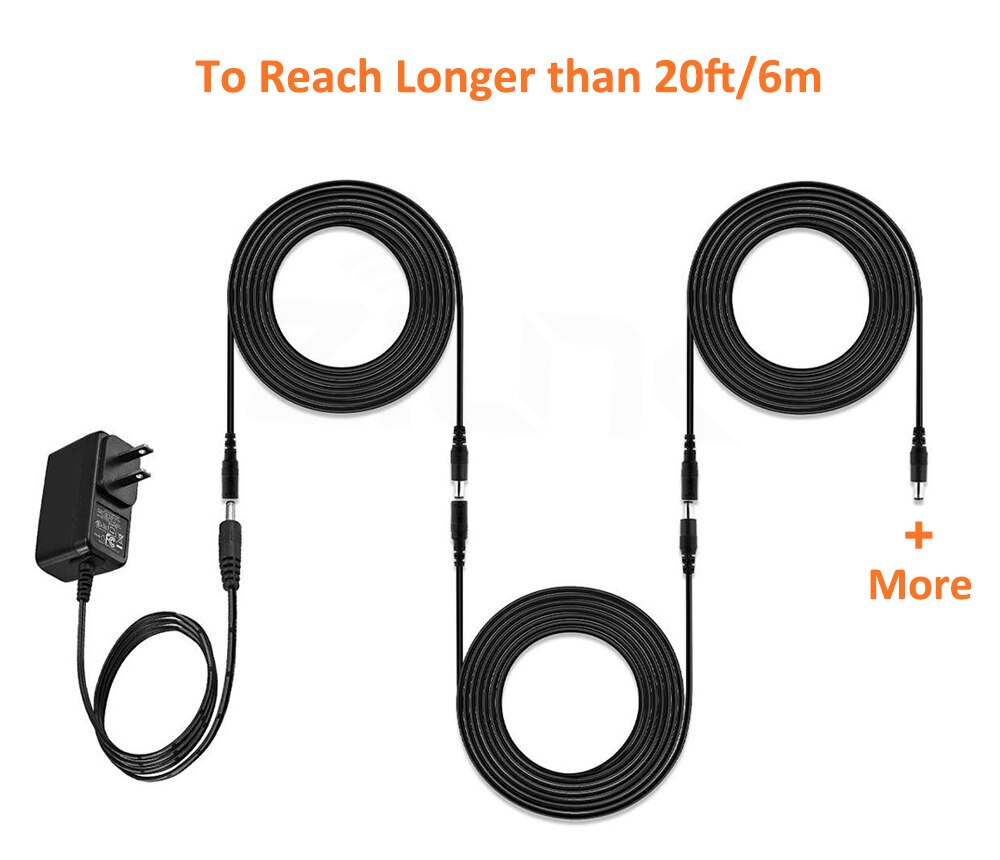 6 Meter Dc 12 V Power 10M Verlengkabel 5.5Mm X 2.1Mm/20 Ft Dc Stekker Voor Cctv Camera 12 Volt Verlengsnoer