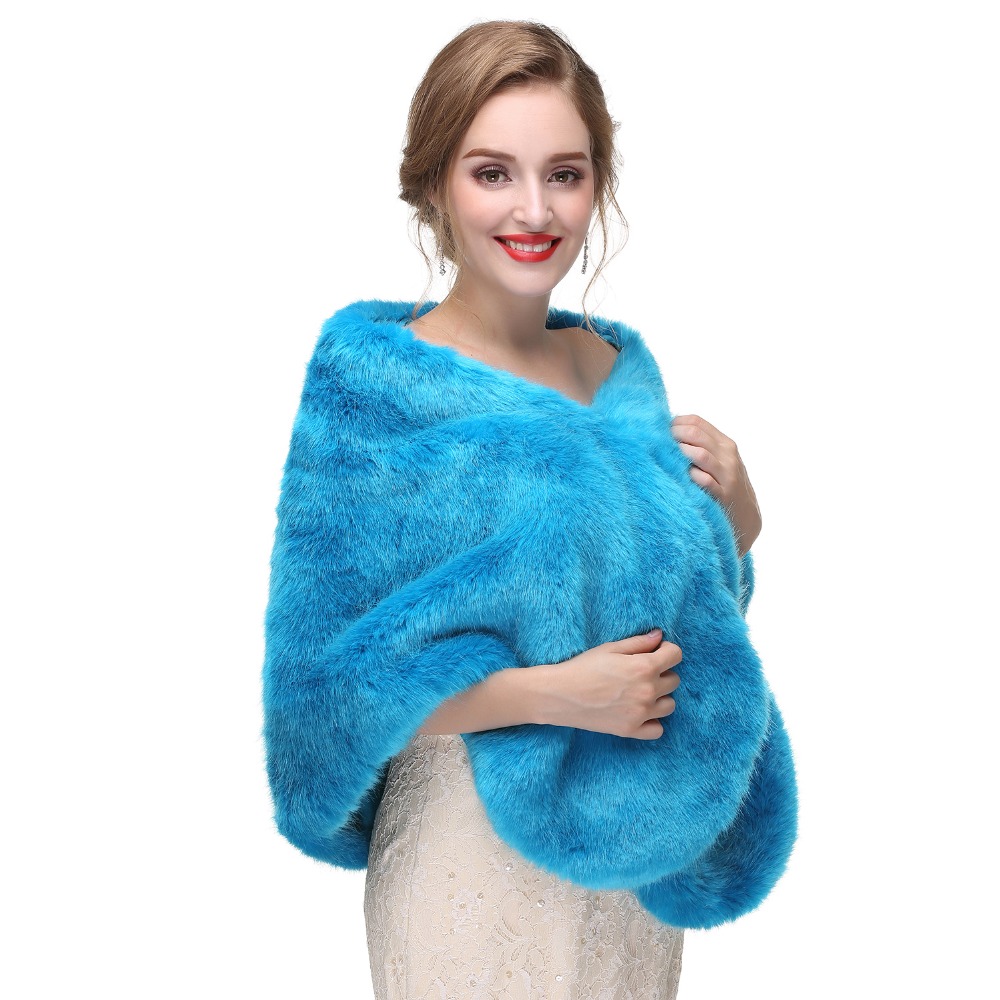 Forevergracedress zachte herfst winter imitatiebont bruid bruiloft wraps bolero jassen bruidsjassen sjaals sjaals  pj410