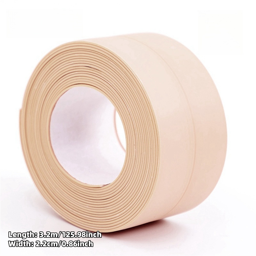 Waterproof Self Adhesive PVC Sealant Tape for Bathtub Toilet Sink Countertop Shower Tile Bathroom Kitchen Leak Proof Durable Cau: Champagne