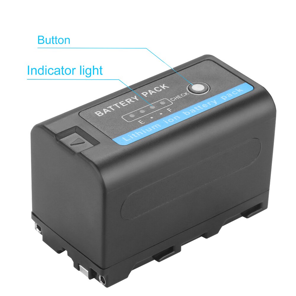 7.4V 6200mAh NP-F770 NP-F750 Li-ion Battery + LED USB Dual Charger For Sony NP F970 F960 F550 F570 QM91D CCD-RV100 TRU47E