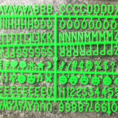 Plast brevstav bogstaver sæt 170 tal specialtegn ord til filt skiftelige besked skilte & letterboards: Grøn