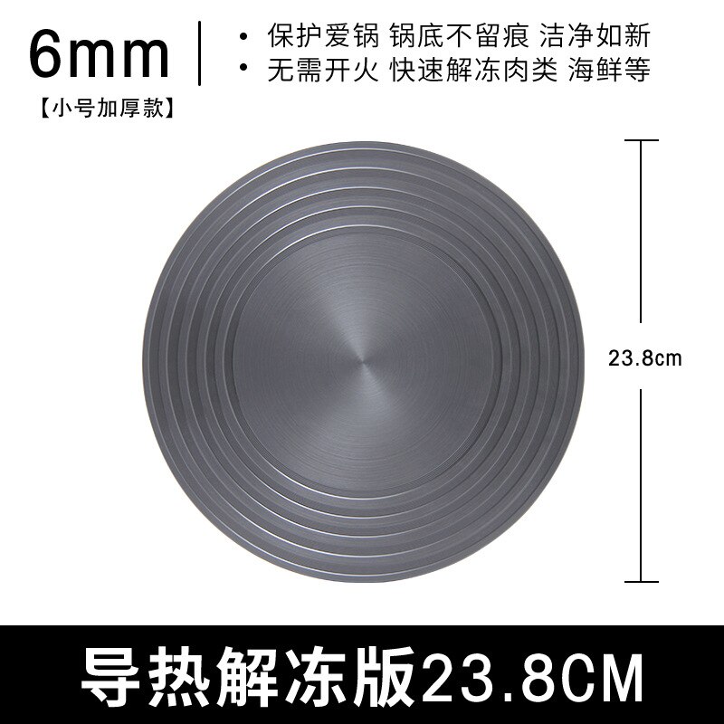 Aluminum heat-conducting plate multifunctional round rapid heat-conducting plate anti-burning black rapid thawing plate: 02