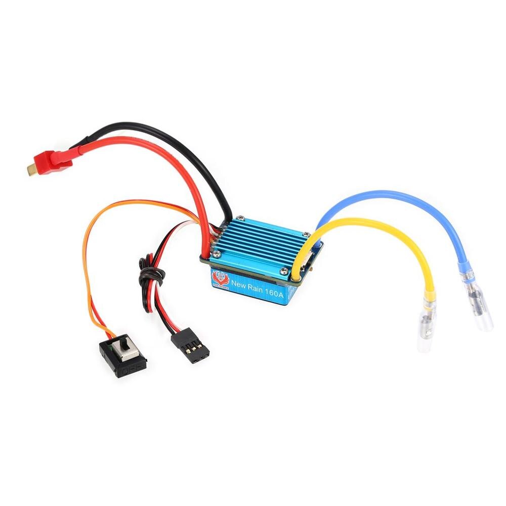 Waterproof Brushed ESC 160A 3S with 5V 1A BEC T-Plug For 1/12 RC Car T Plug Multiple Protection Bidirectional operation mode: Default Title