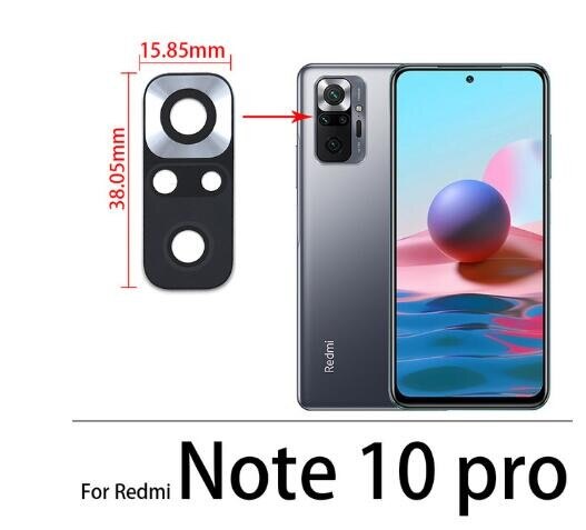 10Pcs/lot Redmi Note 10 Rear Back Camera Glass Len With Glue Sticker For Xiaomi Redmi Note 5 6 7 8 8T 9S 9 10 Pro Max Glass Lens: Note 10 Pro
