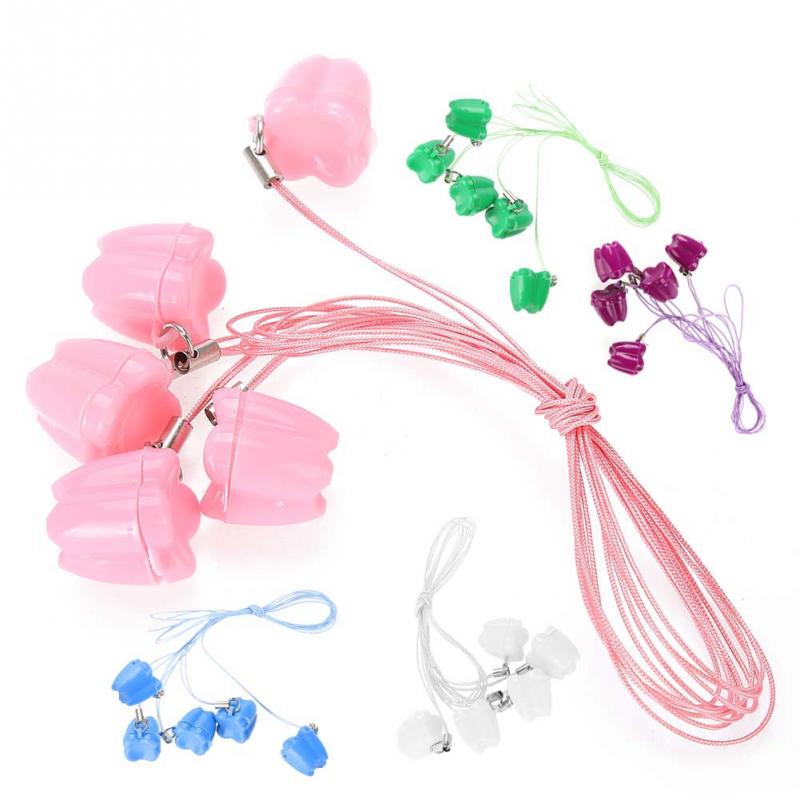 Caja de plástico para guardar dientes de leche de bebé, 5 uds., con cuerda, organizador de ahorro de dientes, con estuche para collar, , memoria infantil