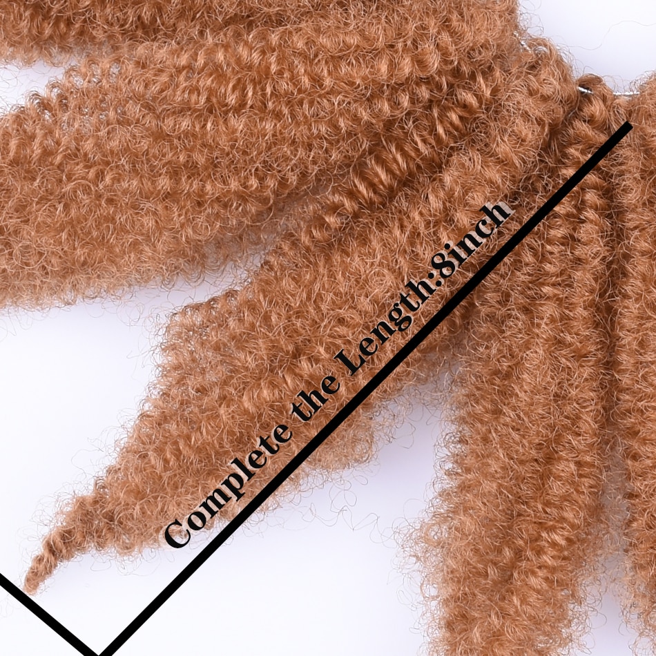 Tresses Afro Marley synthétiques souples 8 ''| Extensions de tresses au Crochet, tresses crépues en Fiber de haute température pour femmes
