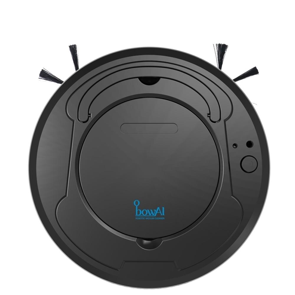 1800Pa 3-in-1 Automatic Smart Robot Vacuum Cleaner USB Rechargeable Multifunctional Dry Wet Sweeping Robot Household Appliance: Black