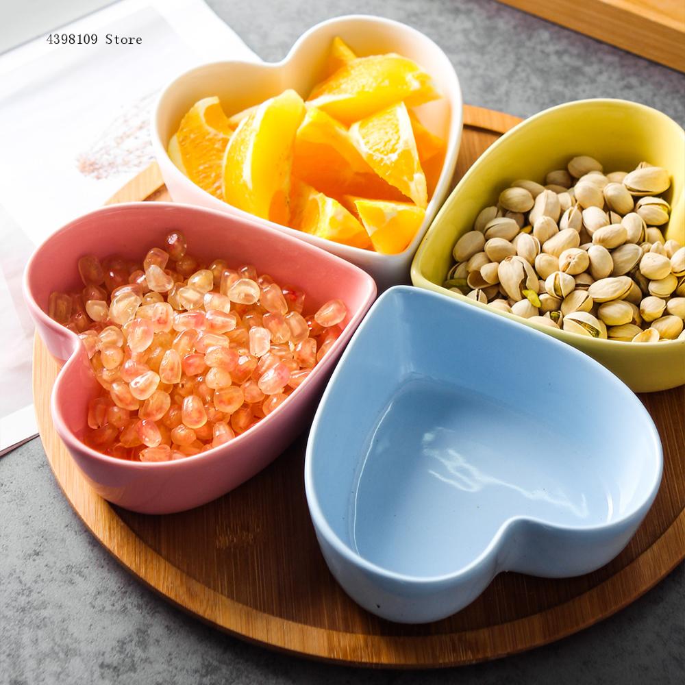Keramische Hartvormige Fruitschaal Woonkamer Koffietafel Dessertbord Salade Gedroogde Fruitschaal Keuken Servies Voedsel Lade